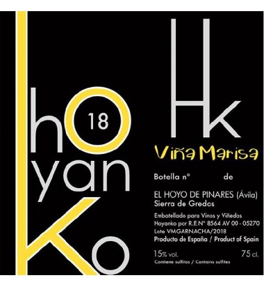 Hoyanko Viña Marisa 2018 -Garnacha, Viñas viejas, Cebreros, Sierra de Gredos,Ávila